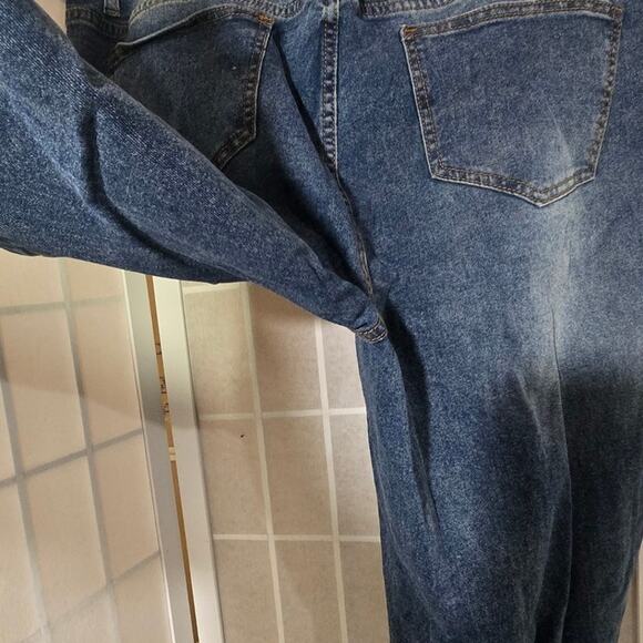 Ashley Stewart Distressed High Waist Frayed Flared Jeans Stretch Plus Size: 18 - Picture 9 of 10